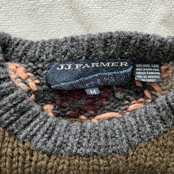 90s Vintage 100% wool sweater - JJ. Farmer sz M - Picture 3 of 3